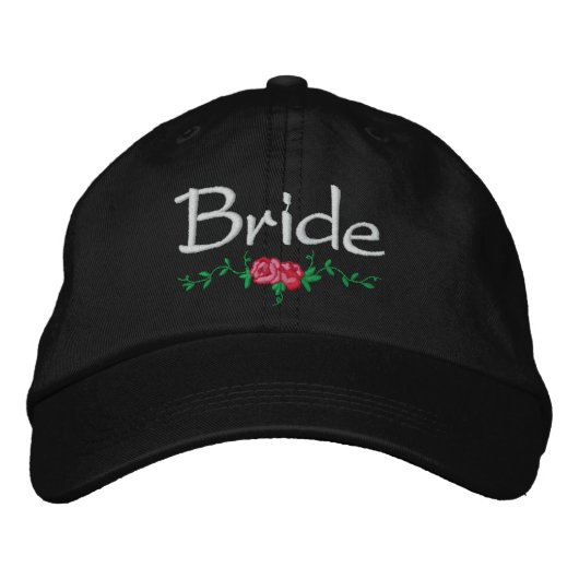 Rose und Reben bestickt Bridal Wedding Cap Bestickte Baseballkappe (Vorderseite)