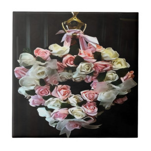 Rose und Ribbons Dekorationskranz Fliese