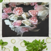 Rose und Ribbons Dekorationskranz Geschirrtuch (Gefaltet)