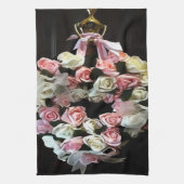 Rose und Ribbons Dekorationskranz Geschirrtuch (Vertikal)