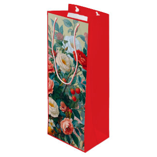 Rose- und Romantik-Weingeschenktasche Geschenktüte Für Weinflaschen