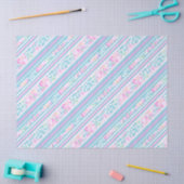 Rose und rosa blaue Streifen - Papiertücher Seidenpapier (Basteln)