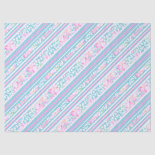 Rose und rosa blaue Streifen - Papiertücher Seidenpapier