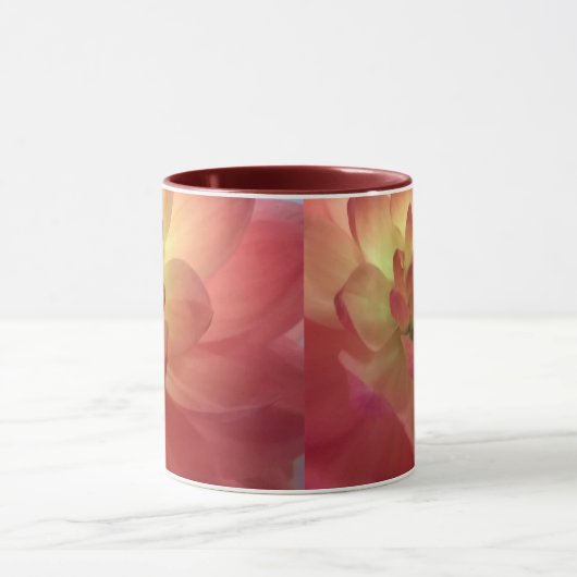 Rose und rosa Dalia Tasse (Zentrum)