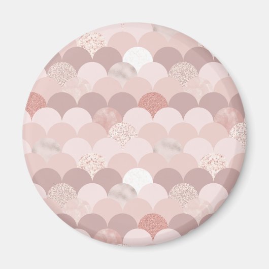 Rose- und rosa Fliesen Magnet (Vorne)