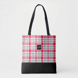 Rose und rosa Karo-kundenspezifische Tasche