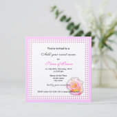 Rose und rosa Punkte Party Einladung (Stehend Vorderseite)