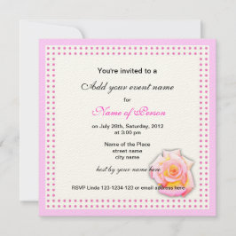Rose und rosa Punkte Party Einladung
