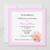 Rose und rosa Punkte Party Einladung (Vorderseite)