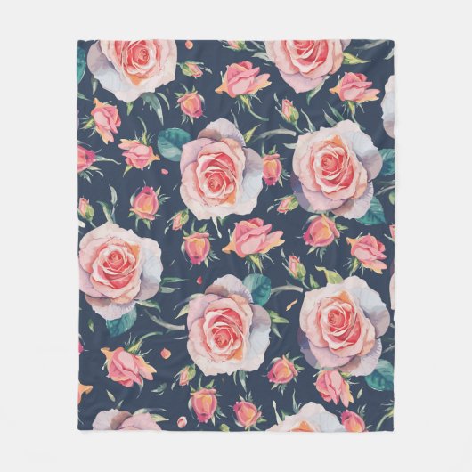 Rose und Rosenknospe: Blütenfrei. Fleecedecke (Vorderseite)