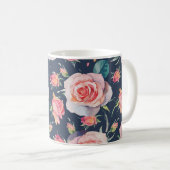 Rose und Rosenknospe: Blütenfrei. Kaffeetasse (VorderseiteRechts)