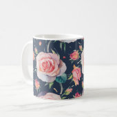 Rose und Rosenknospe: Blütenfrei. Kaffeetasse (Vorderseite Links)