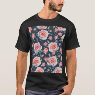 Rose und Rosenknospe: Blütenfrei. T-Shirt