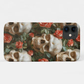 Rose und Schädel Case-Mate iPhone Hülle (Rückseite (Horizontal))