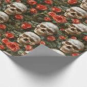 Rose und Schädel Geschenkpapier (Ecke)