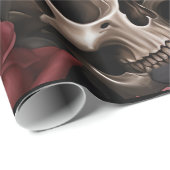 Rose und Schädel Geschenkpapier (Rolleneckpunkt)