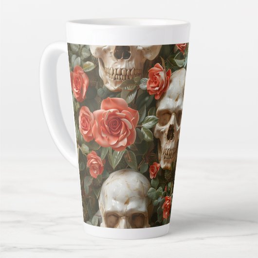 Rose und Schädel Milchtasse (Linke Ecke)