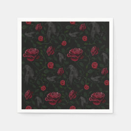 Rose und Schädel Serviette