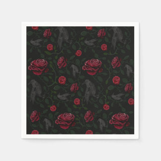 Rose und Schädel Serviette