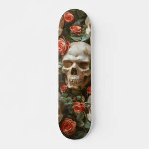 Rose und Schädel Skateboard
