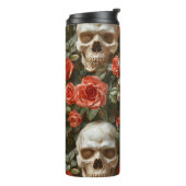 Rose und Schädel Thermosbecher (Nach links gedreht)