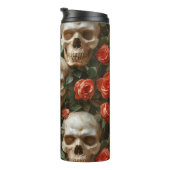 Rose und Schädel Thermosbecher (Nach rechts gedreht)