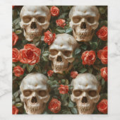 Rose und Schädel Weinetikett (Einzelnes Label)