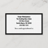 Rose und Schere Frisur Stylist Business Card Terminkarte (Rückseite)