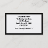 Rose und Schere Frisur Stylist Business Card Terminkarte (Rückseite)