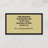 Rose und Schere Frisur Stylist Business Card Terminkarte (Rückseite)