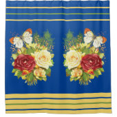 Rose und Schmetterling Duschvorhang (Vorderseite)