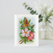 Rose und Schmetterling Postkarte (Stehend Vorderseite)