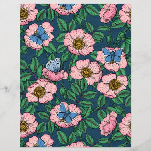 Rose und Schmetterlinge (Vorderseite)