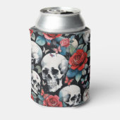 Rose und Schmetterlinge auf Schwarz Dosenkühler (Kanne Rückseite)