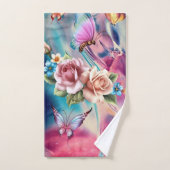 Rose und Schmetterlinge Badhandtuch Set (Handtuch)