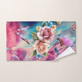 Rose und Schmetterlinge Badhandtuch Set (Handtuch)