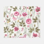 Rose und Schmetterlinge: blühend nahtlos Fleecedecke (Vorderseite (Horizontal))