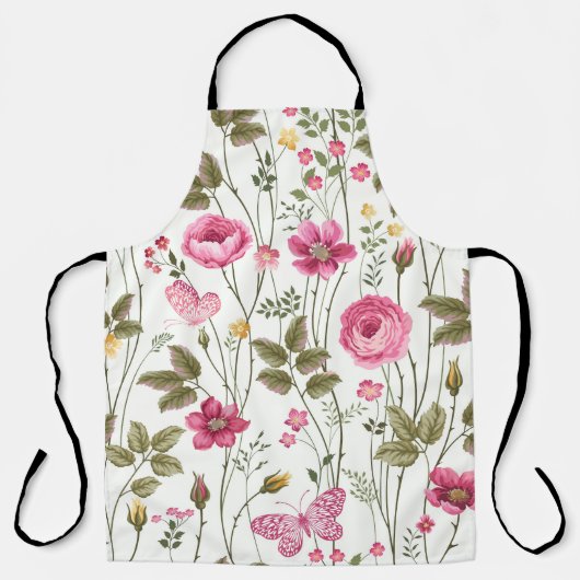 Rose und Schmetterlinge: blühend nahtlos Schürze (Vorderseite)
