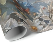 Rose und Schmetterlinge Druckentkundung / Geschenkpapier (Rolleneckpunkt)