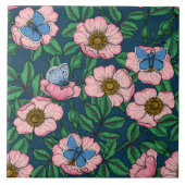 Rose und Schmetterlinge Fliese (Vorderseite)
