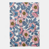 Rose und Schmetterlinge Geschirrtuch (Vertikal)