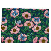 Rose und Schmetterlinge Große Geschenktüte (Rückseite)