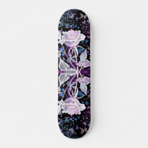 Rose und Schmetterlinge im Winter - schön Skateboard