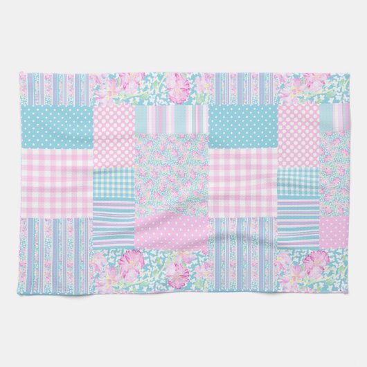 Rose und Schmetterlinge Imitat Patchwork Küchentuc Küchentuch (Horizontal)