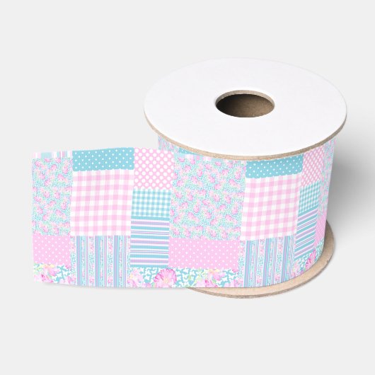 Rose und Schmetterlinge Imitate Patchwork Multifun Ripsband (Spule)