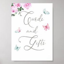 Rose und Schmetterlinge Karten und Geschenke Poster