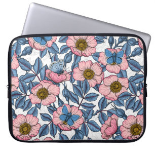 Rose und Schmetterlinge Laptopschutzhülle