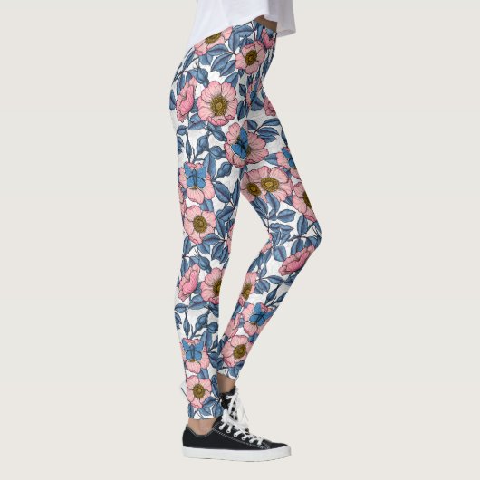 Rose und Schmetterlinge Leggings (Rechts)