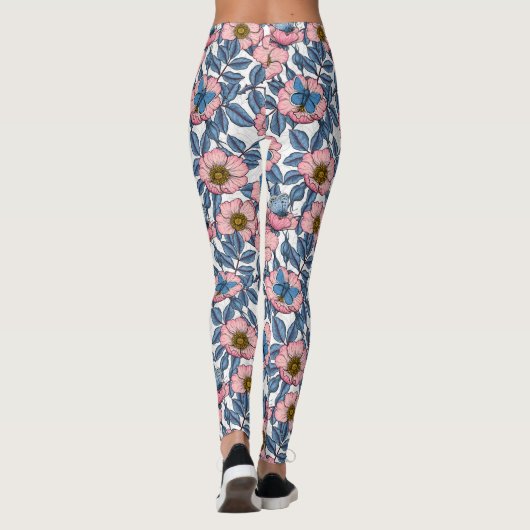 Rose und Schmetterlinge Leggings (Rückseite)
