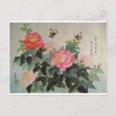 Rose und Schmetterlinge Postkarte (Vorderseite)